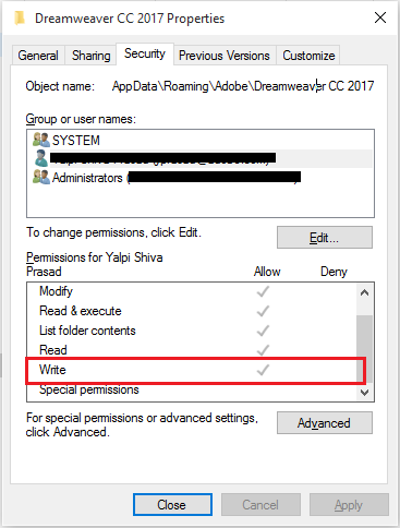 Dreamweaver Folder permissions.PNG